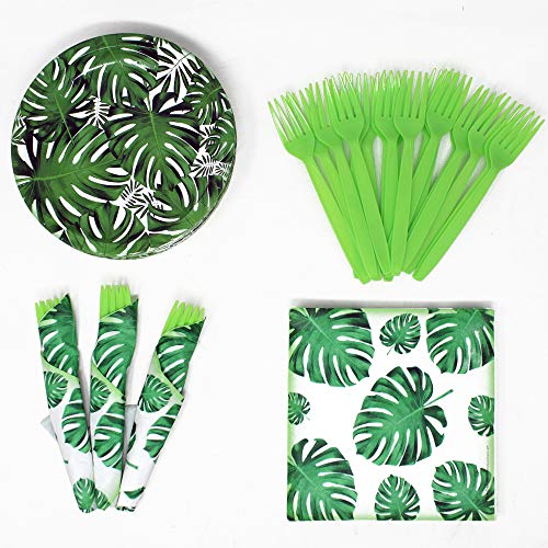 Palm Leaf Value Party Supplies Pack (58+ Pieces for 16 Guests), Value Party Kit, Palm Leaf Party Plates, Palm Leaf Birthday, Palm Leaf Party Supplies, Luau Party Supplies