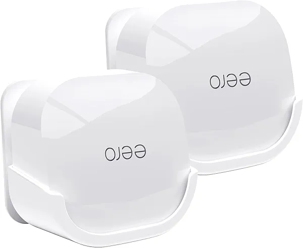 2Pack Wall Mount Holder for eero 6 Plus 6+ and eero 6 Router Mesh Wi-Fi System,Wall Mount Stand Bracket for eero 6 Plus and eero 6 tri-Band Mesh,Wall Bracket for eero 6+ Extender Router Wire Organizer