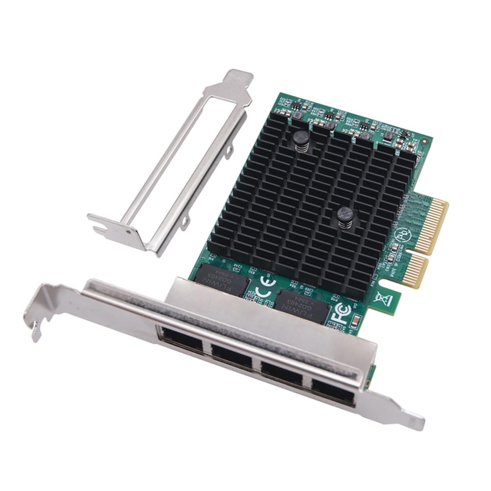 Loufy Scheda di Rete PCIe 2,5G A 4 Porte Adattatore Ethernet da 2,5 Gigabit RTL8125BG Adattatore LAN Ethernet PCI Express per PC Desktop Durevole