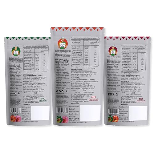 Image of GO DESi Assorted Fruti Twist Fruit Bars - 3 x Pack of 10 pieces, Real Aam, Kaccha Aam, Guava Fruit Bars, Aam Papad, Mango Fruit Jelly