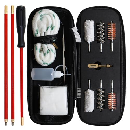 Funryer Shotgun Cleaning Kit 12 Gauge Gun Cleaning Kit 12 GA for Shotguns with 12 Gauge Gun Snake, Gun Cleaning Brushes, Cotton Mops, Cleaning Pick, Cleaning Patches, Oil Bottle