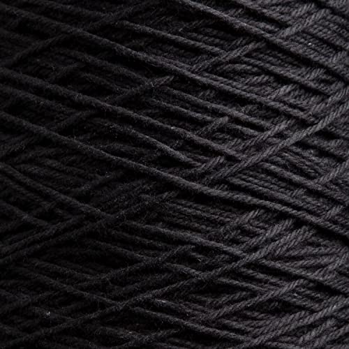 Image of Knit Picks Dishie Black Worsted Weight 100% Cotton Yarn for Dishcloths | 400g cone of soft solid colored knitting yarn in Black color for crocheting, machine washable.