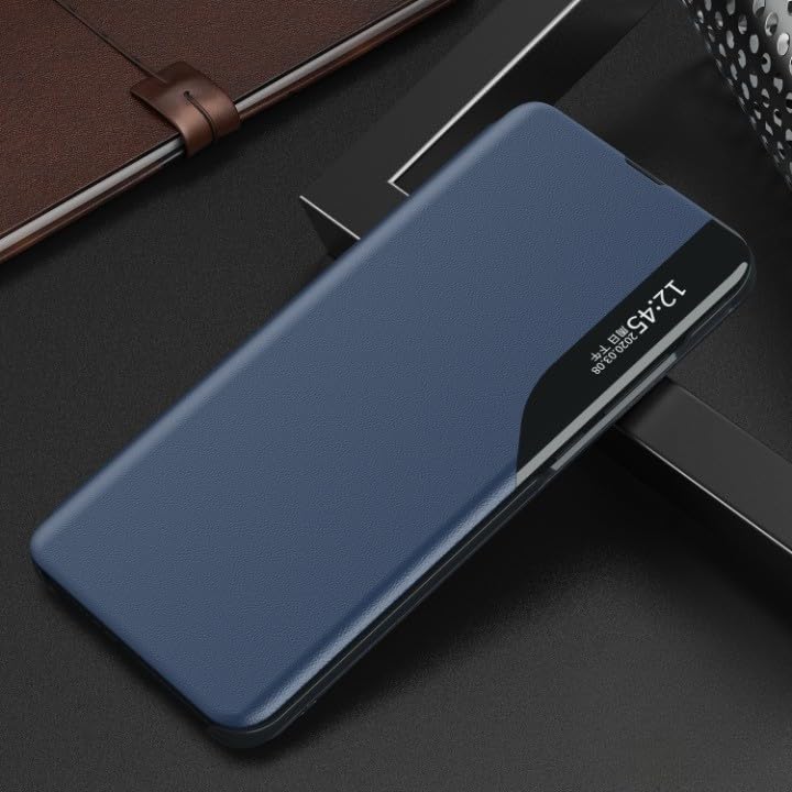 Étui rigide en cuir Galaxy S26 Ultra bleu haut de gamme