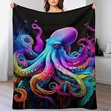 DCHHHSC Pulpo Manta polar de franela franela, mantas de cama se pueden utilizar como sábanas, funda de sofá (130 x 150 cm)