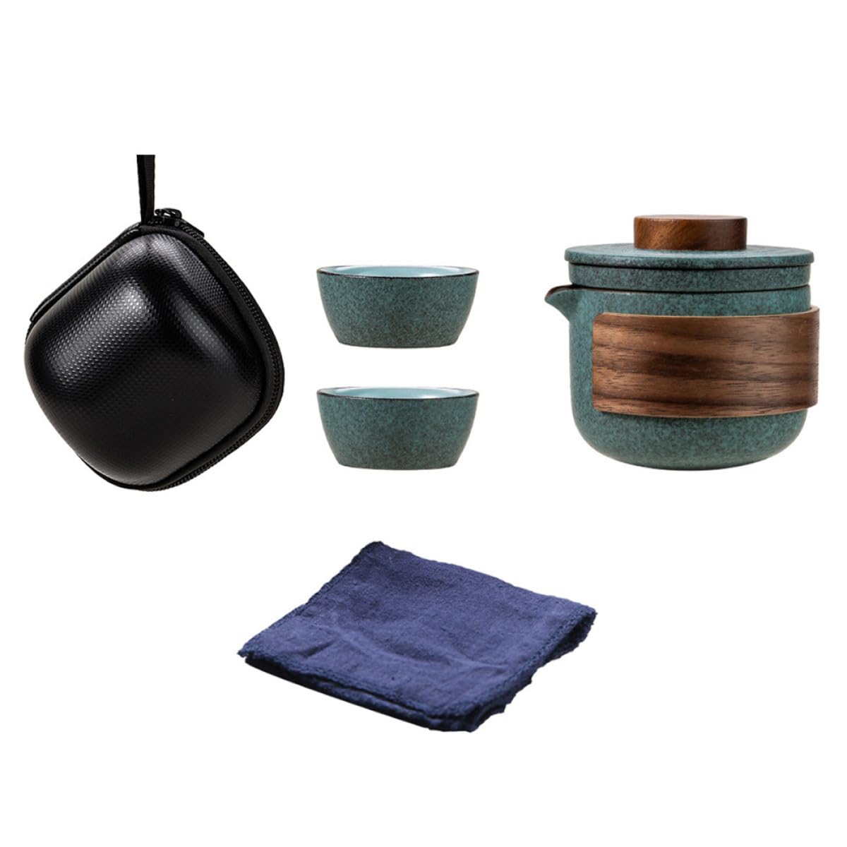 Tragbares Geschenk für Teeliebhaber für Zuhause und Büro sicheres und Elegantes Design Kung Fu Teeset aus Keramik mit Teekanne und 2 Teetassen