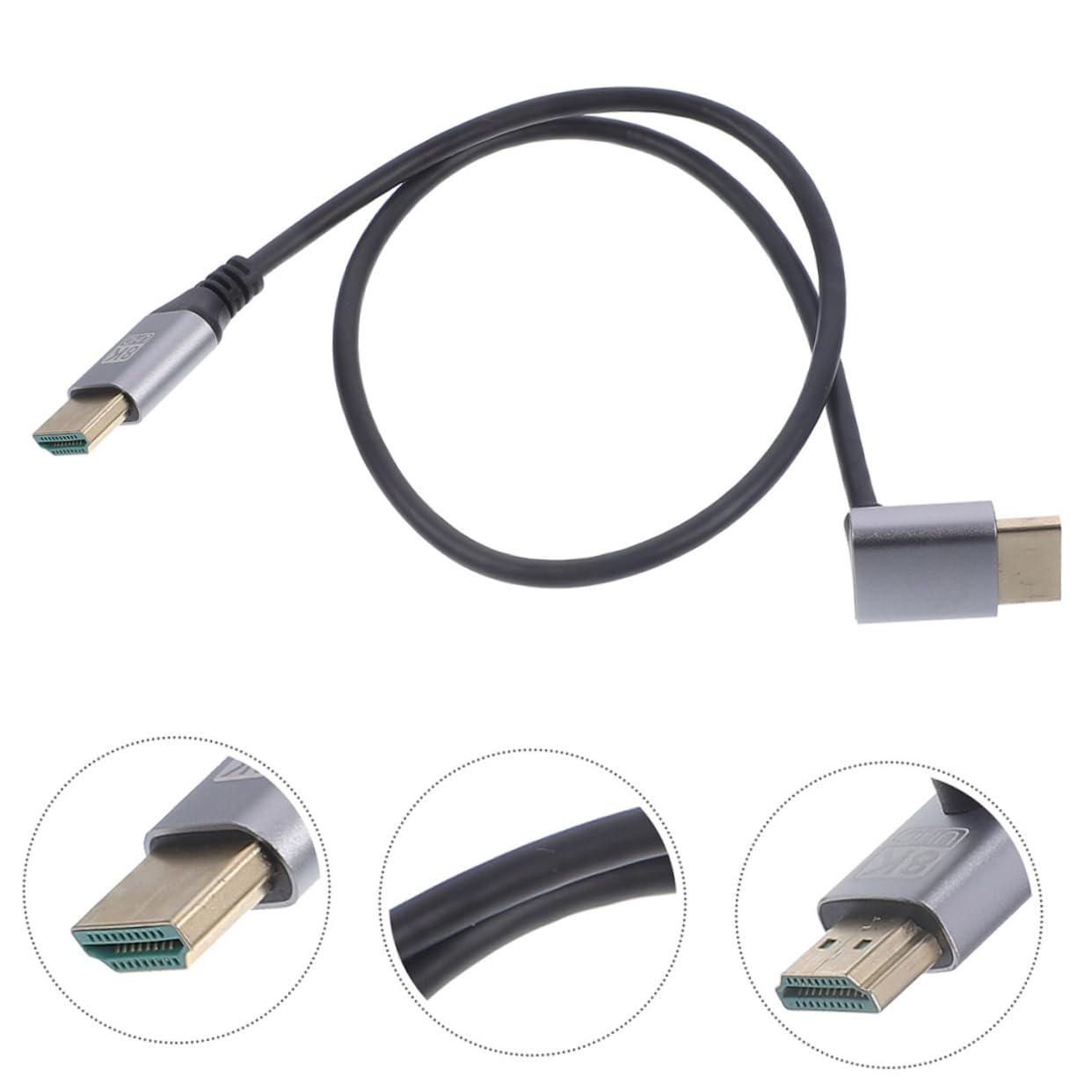 ibasenice Video Cable Male to Male Angled Connector for Monitors Tvs Laptops Flexible Design for Easy Installation for Tight Spaces