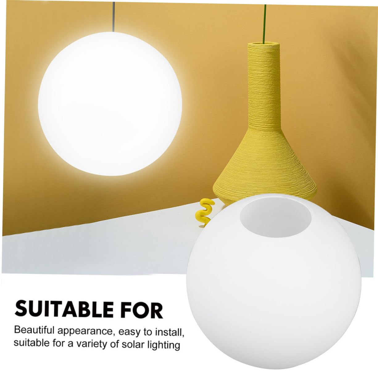 BUTIFULSIC Frosted Glass Lamp Shade – Modern Replacement For Ceiling Lights, E27 Socket, 1.65” Opening, Perfect For Living Room & Pendant Fixtures 4 thumbnail image