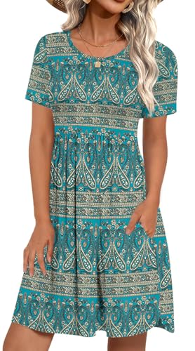 Image of LONGYUAN Womens Long Sleeve Dresses Casual Loose Fit Swing Dress Hide Belly with Pockets
