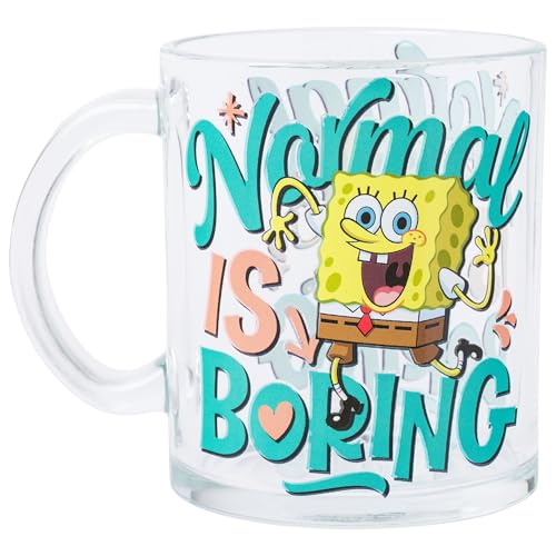 Taza de vidrio SpongeBob Normal is Boring 17.5 oz miniatura 2