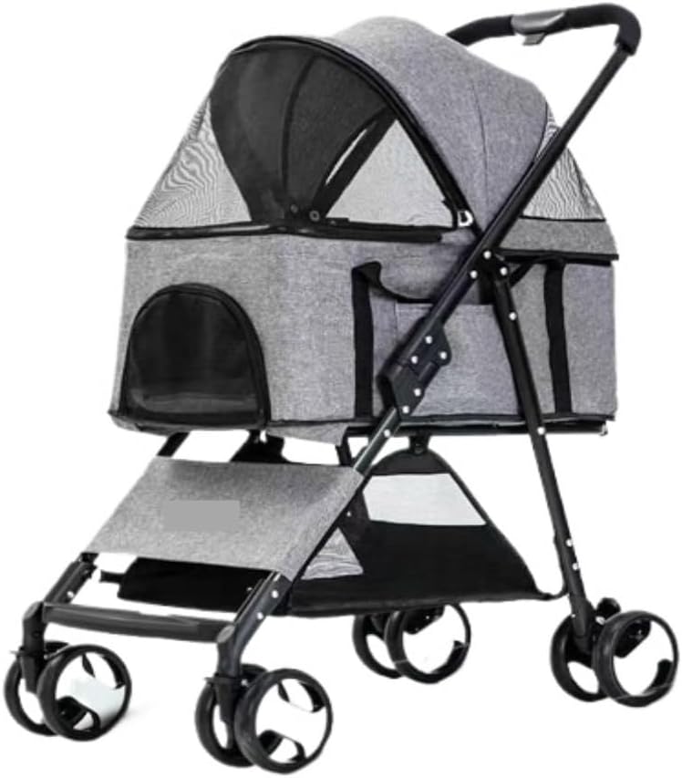 屋外用ペットベビーカー ペットベビーカー犬用ベビーカー取り外し可能折りたたみ式軽量小型および中型の犬と猫のベビーカー ペット用ベビー