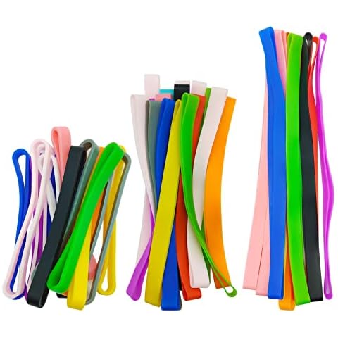 40pcs Silicone Rubber Bands in Assorted Colors and Sizes Cover