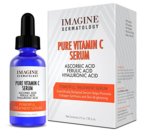 Pharma Expert Designed Super Potent Pure Vitamin C Serum Ferulic Acid Hyaluronic Acid Serum, Brightens and Evens Skin Tone Youthful Glow (2oz)