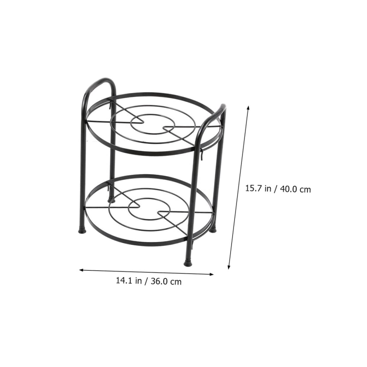 Porta Casseruola a Due Ripiani, 1 Pezzo, Ferro Nero | Struttura Smontabile, Pulizia Semplice, Mensole per Cucina e Organizer Scaffali Cucina