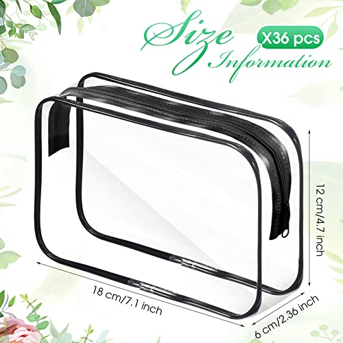 Reginary 36 Pieces Clear Makeup Bags Bulk Travel Toiletry Bags Transparent Cosmetic Pouches With Zipper Waterproof Portable Pvc Plastic Zippered Organizer Cases For Women Men Vacation Travel Bathroom #TOP1
