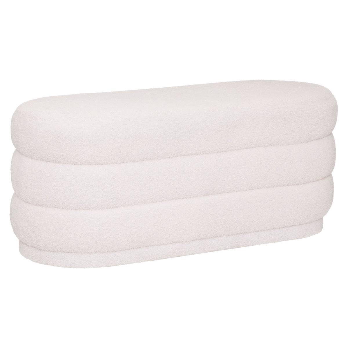 Atmosphera - Panca Sinan - Bouclette, 100 x 40 cm, colore: Bianco