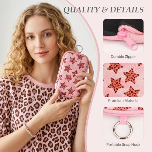 Image of KJQJLY 2 Pack Portable Tampon Organizer Bag Tampon Holder & Storage Case with Zipper for Travel, Discreet Period Bag for Purse, Waterproof Feminine Products Pouch for Women (Star)