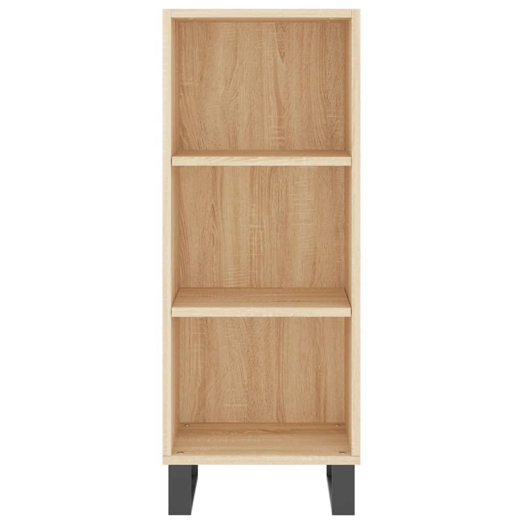 Sideboard Sonoma-Eiche 34,5x32,5x90 cm Holzwerkstoff mit viel Stauraum für Wohnzimmer Esszimmer Flur Büro und mehr, platzsparendes Design, langlebiges Material, inklusive Wandhalterung