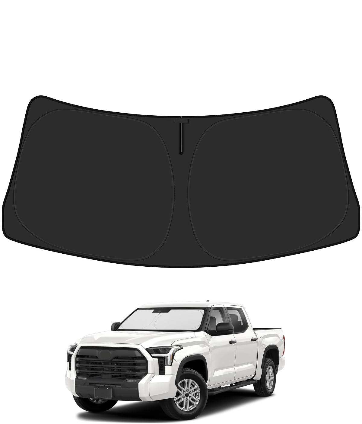 BIBLOZ Car Windshield Sun Shade for Toyota Tundra 2022-2025 Accessories Foldable PET Sunshade Keeps The Car Cool Inside