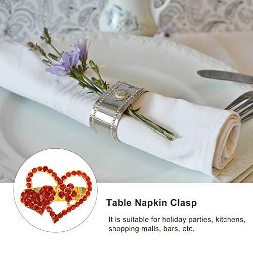 BESPORTBLE 2Pcs Coração Guardanapo Anel de Dia Dos Namorados Casamento Guardanapo Titulares de Anéis