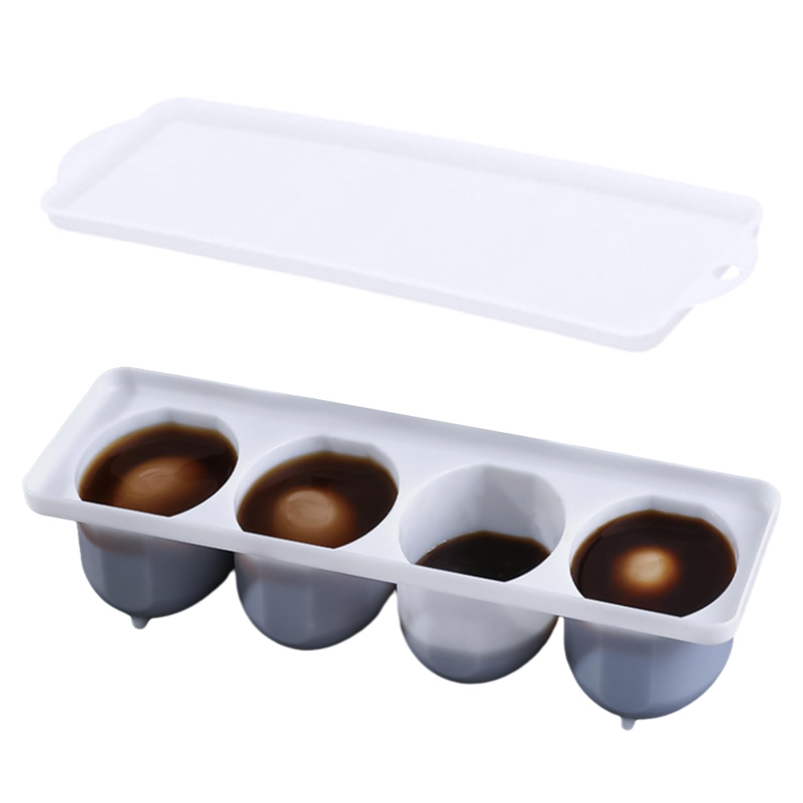 Bellv White Egg Container For Fridge, Braised Egg Box, 4 Compartments, Kitchen Accessories, Raised Bottom For Tea Eggs, Pickled Eggs, Boiled Eggs