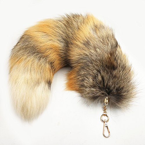 generisch Fuchsschwanz Anhänger Kunstfell Foxtail Prärie Fuchschwanz Antenne Extra Groß Schlüsselanhänger Tasche Zusätze Tasche Anhänger Auto Dekoration Weich Flaumig etwa 40cm