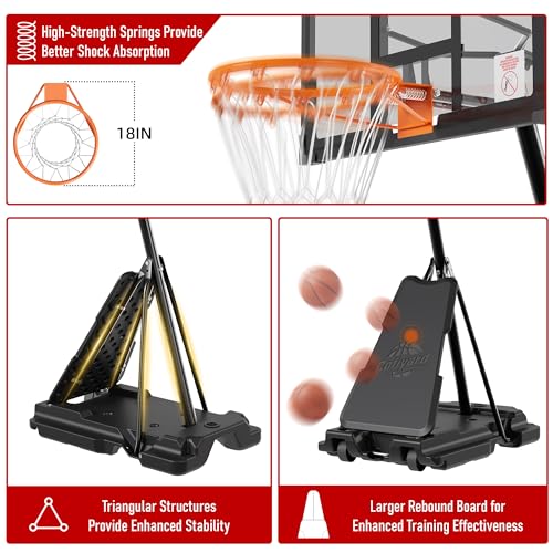 Image of Cofiyard LED Light 54inch Basketball Hoop with Extra Sandbag,5.25-10FT Height Portable Basketball Hoop,Adjustable Basketball Goal System