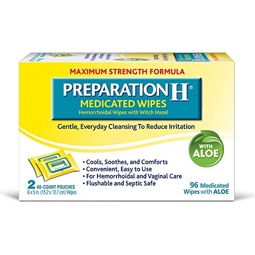 Preparation H Flushable Medicated Hemorrhoid Wipes, Maximum Strength Relief with Witch Hazel