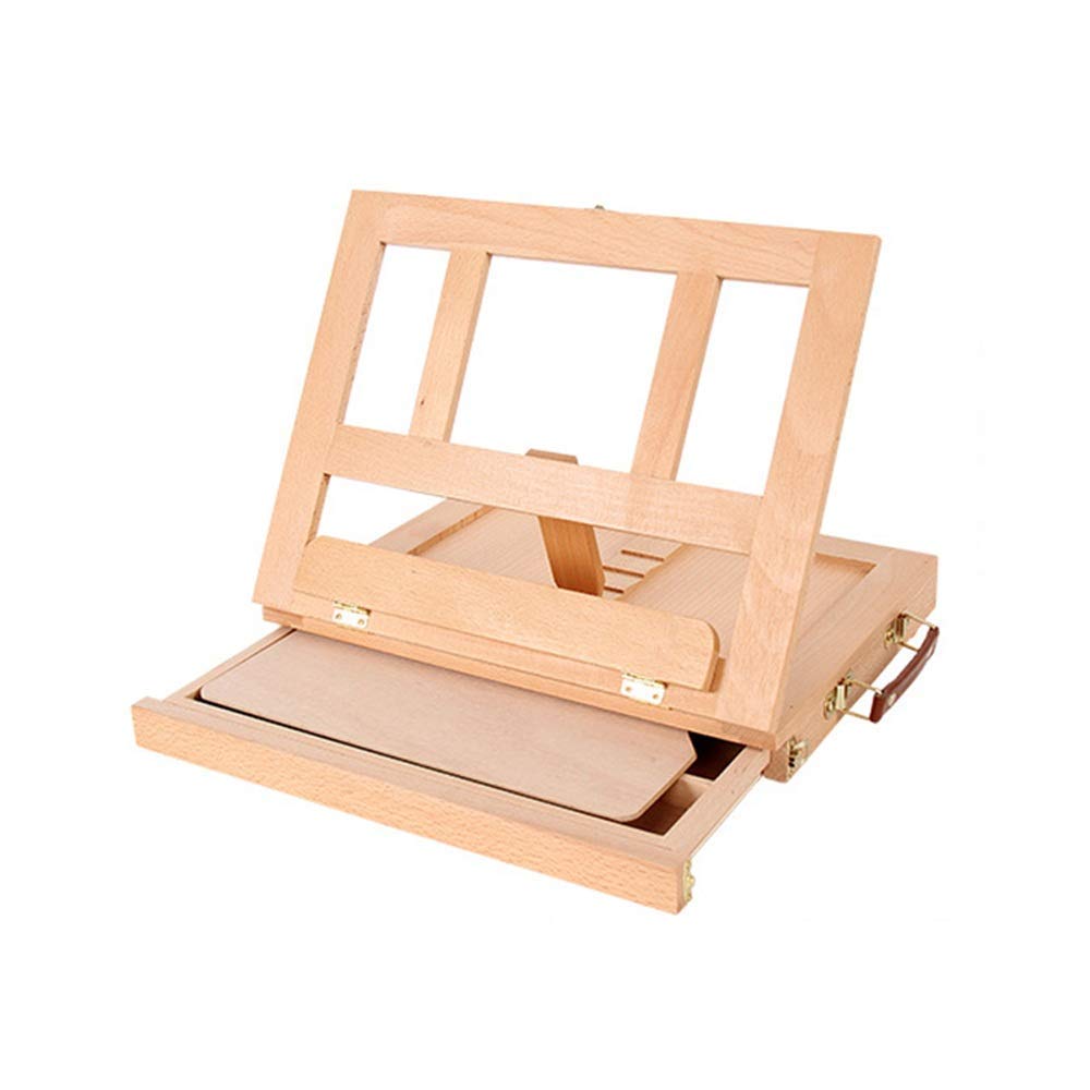 NGDFGR Easel Easel Desktop Easel Adjustableen 1-Drawer Storage Box Easel,Portable Desktop Case With Palette-Store Art Paint,Markers Desktop Easel Sketch Easel,