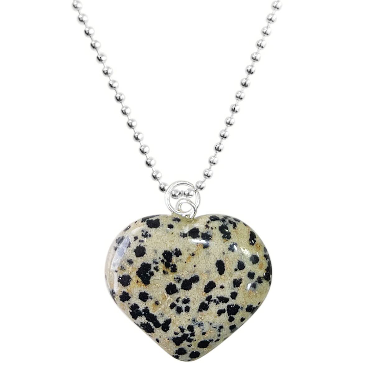 Shubhanjali Crystal Heart Pendant for Girls Women | Heart Shape Stone Charm Pendant Necklace with Chain for Reiki Crystal Healing