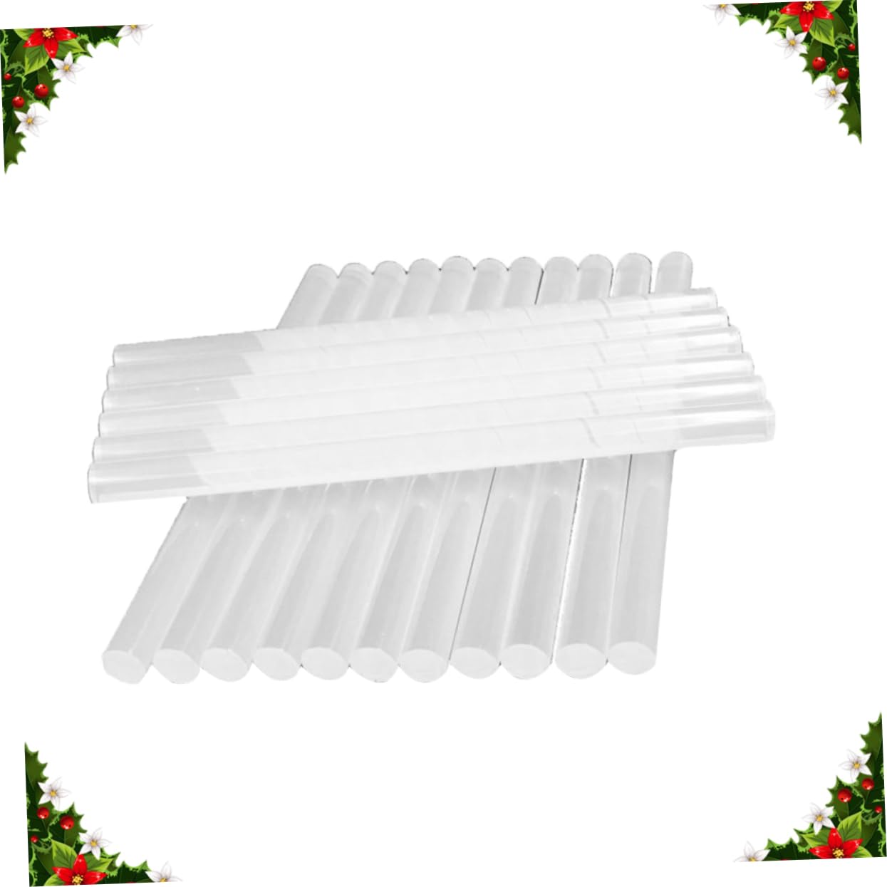 Bastoncini di Colla a Caldo Bianchi Trasparenti 7mm 19 Cm | Resina Termoplastica, Confezione da 100 Pezzi, per Ceramica e Plastica, Ufficio e Scuola