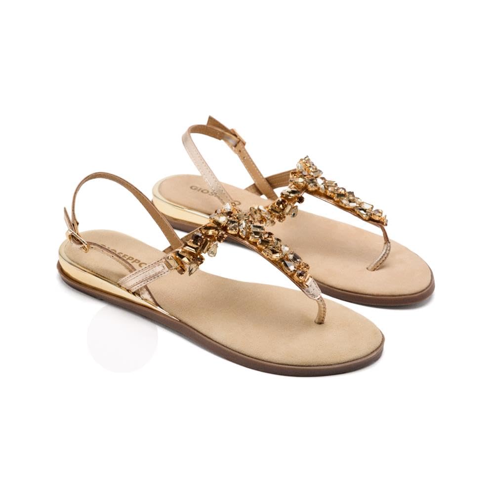 GIOSEPPO Women's Maynard Flat Sandal, Platinum, 3.5 UK