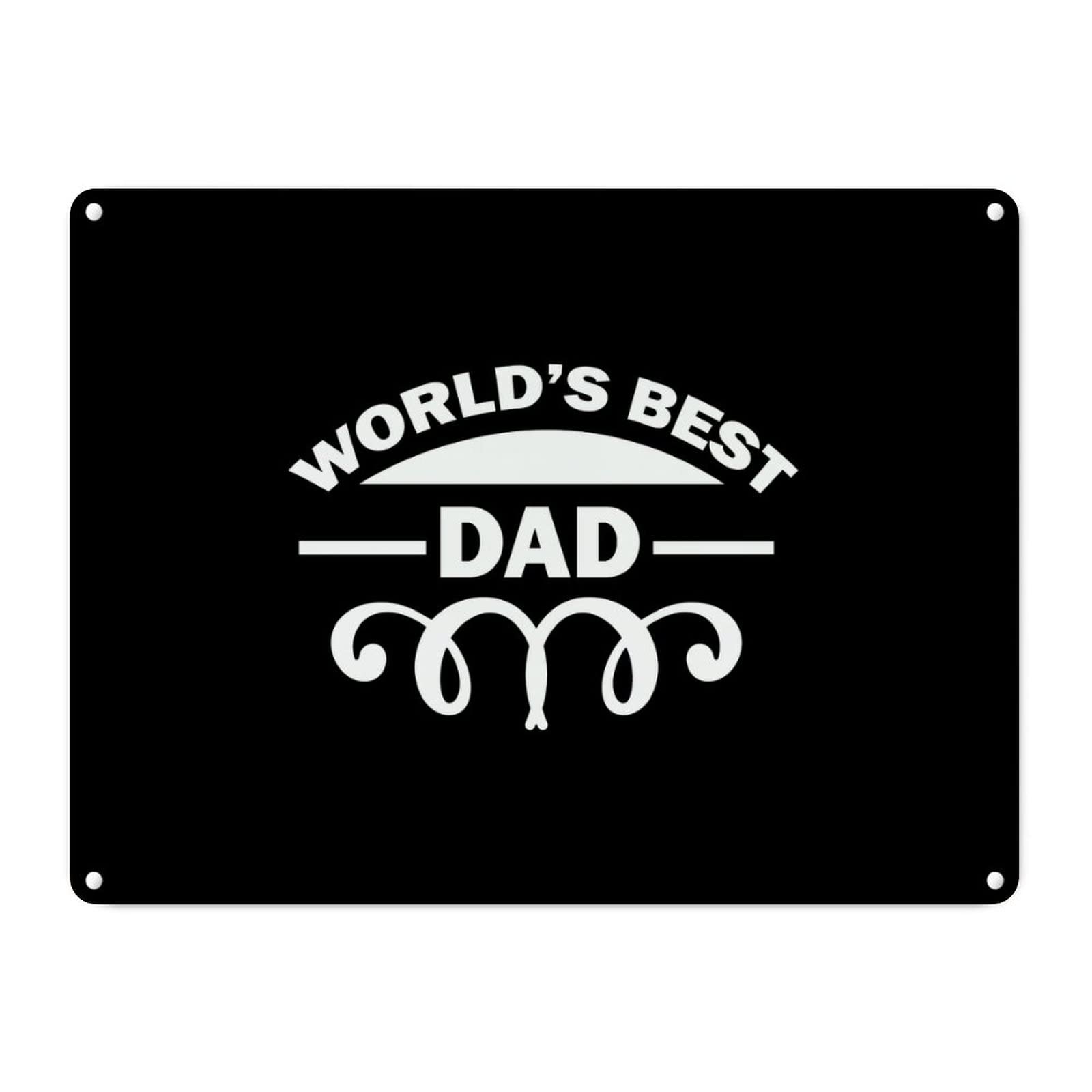 ENEDNATE Vintage Man Cave Aluminum Tin Metal Sign 12x16 Inch World's Best Dad Retro Street Metal Signs for Indoor Outdoor Garden Patio Yard Cafe Pub Home Decor