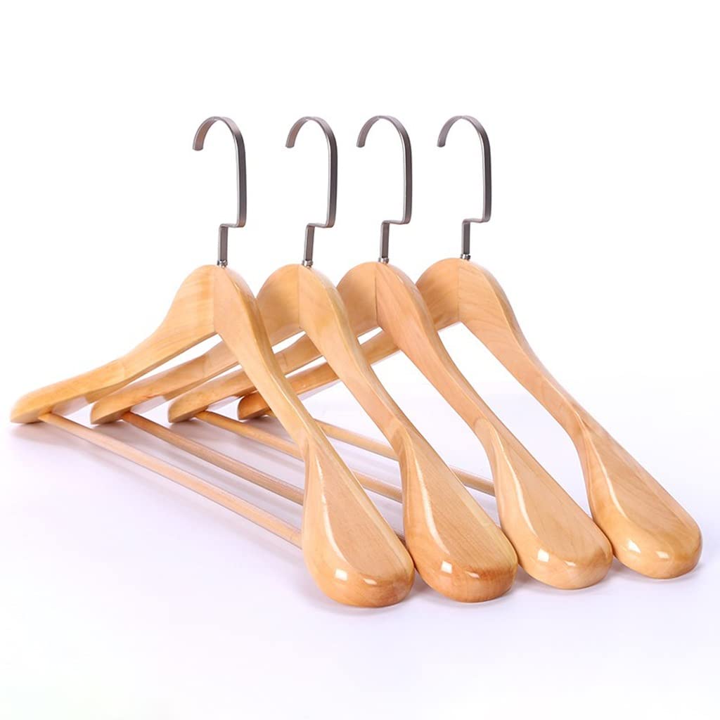 Wieszaki 5 Szt. Drewnianych Wieszaków Na Garnitury, Wieszaki Kurtki, Koszulę Z Bardzo Szerokimi Ramionami Wieszak Ubrania(Wood color,Women15.7 inch)