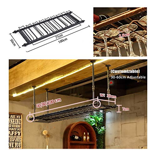 Rangement verres suspendu sous étagère plafond décoration bar pub - 7