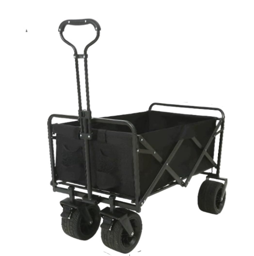 Generico Carrello da Campeggio Pieghevole, Portatile, Pieghevole, Ideale per Spiaggia, Giardino, Picnic, Carrello da Giardino Pieghevole con Freno - Resistente e utile per Giardinaggio, Spiaggia e at