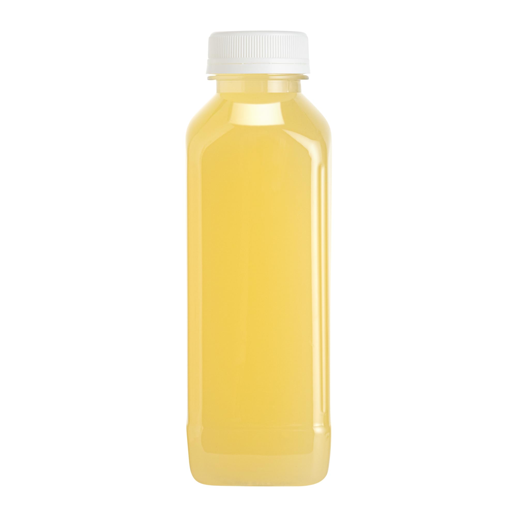 Restaurantware Botella Tek de 16 onzas para jugo, 1 botella con tapa, incluye etiqueta, tapa, cepillo y embudo, recipiente vacío de plástico transparente, para batidos, leche o agua