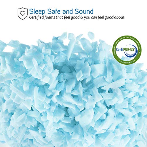 Image of Nestl Gel-Infused Memory Foam Pillow | Shredded Memory Foam Pillow | Cooling Pillow Cover | CertiPUR US Approved |Pillows for Sleeping - Queen - 1 Pack