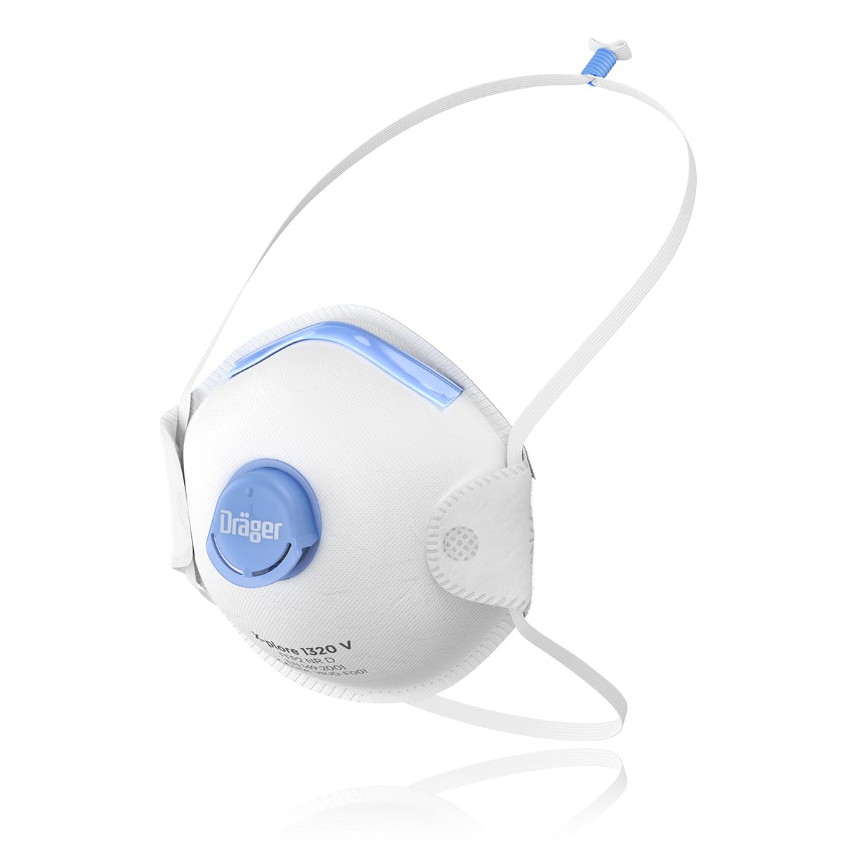 Dräger X-plore 1320 V | Lot de 10 masques de protection respiratoire antiparticules jetable FFP2 NR D | Filtration haute performance et confort d'utilisation