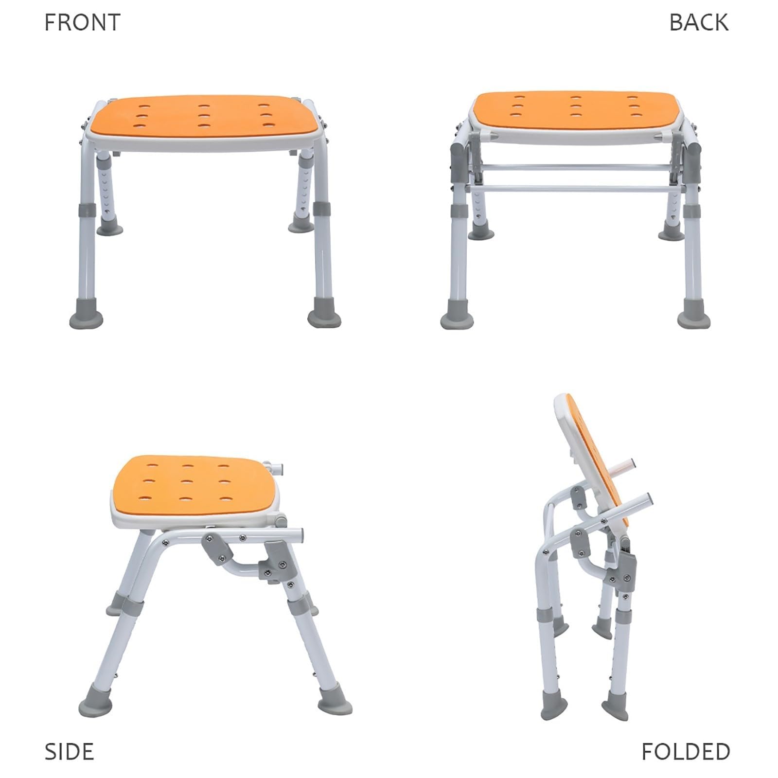X&Z-XAOY Sillas De Ducha con Cojín De EVA Y Reposapiés Antideslizante Asiento De Ducha Regulable En Altura Taburete De Baño para Ancianos Y Discapacitados Máximo 330 Lbs