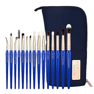 Bdellium Tools Professional Makeup Brush Golden Triangle – Eyes Only 15pc. Brush Set with Stand-Up Pouch