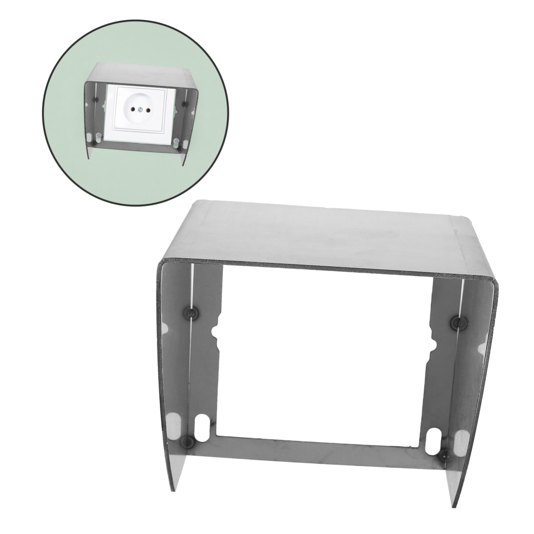 Veemoon 2 Piezas Protector Enchufe Exterior Acero Inoxidable para Pared Resistente Uso Hogar Oficina Cocina Baño