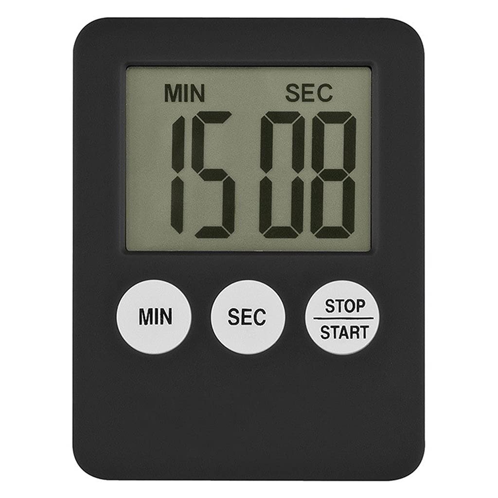 minutnik, Super Thin LCD Digital Screen Kitchen Timer Square Cooking Count Up Countdown Alarm Magnet Clock(Svart)