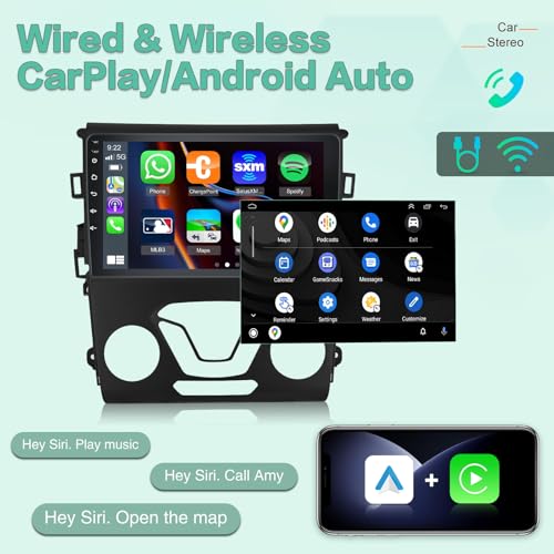 Radio con pantalla táctil 9 pulg para Ford Fusion 2013-2019 miniatura 5