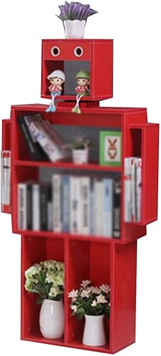 Organizador de libros para niños, estante de exhibición de libros para niños, robot creativo, estante de piso en la sala de estar, tablero de alta