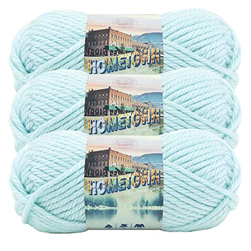 Image of Lion Brand Yarn Hometown Yarn, Super-Bulky Yarn for Knitting, Crocheting, and Crafting, 3 Pack, Louisville Julep | Super Bulky Acrylic Fiber for Warm Crochet Blankets, Knit Winter Hats, Chunky Cardigans, Soft Scarves, Weaving