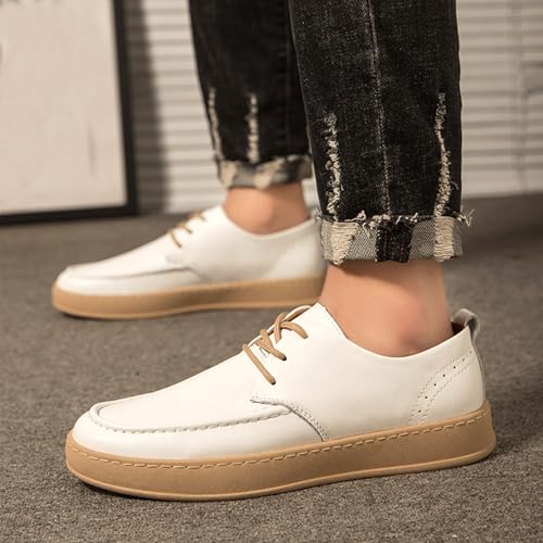 Men's Fashion Platform Hollow Out Casual Oxfords with Brogue Lightweight Lace-Up Soft Sole Leather Walking Shoes Sneakers Comfortable Business Dress Shoes3