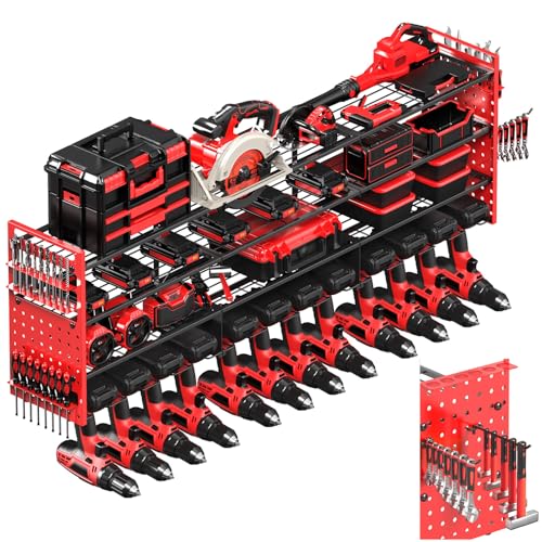 Frizoky Power Tool Organizer Wall Mount with 12 Drills Holder