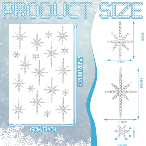 Image of Epakh 84 Glitter Bling Rhinestone Sticker, Bethlehem Star, Silver | Self Adhesive Gem Stickers for Phone Laptop Car Face Makeup, Sparkly Crystal Rhinestone Decals for Gifts Craft Projects