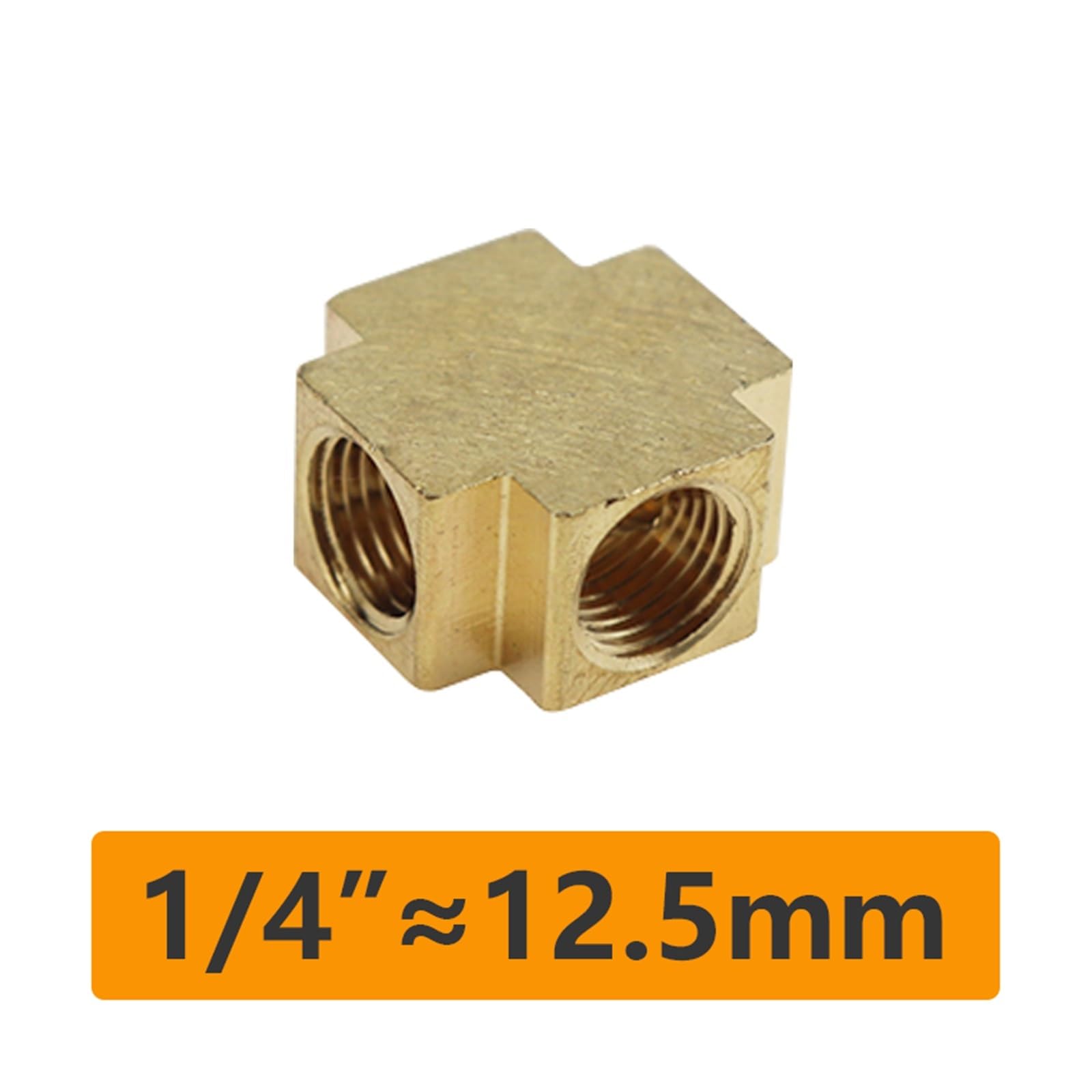 SSIMOO 1 Uds. Accesorios de fontanería de 1/8 "1/4" 3/8 "1/2" con rosca hembra de latón de cuatro vías cuadradas kindly (Color : DN8)