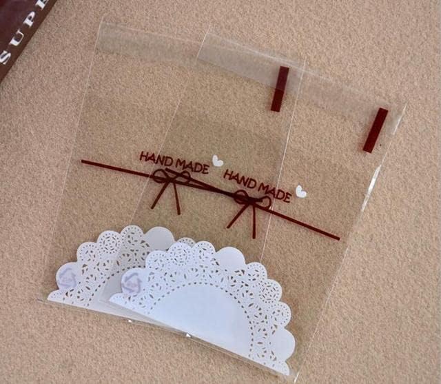 100PCS/Lot Lovely Pink Cookie&Candy Bag Self-Adhesive Plastic Bags For Biscuits Snack Baking Package - (Color: NO10, Size: 70x70mm)